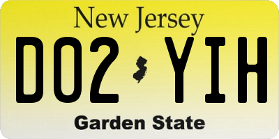 NJ license plate D02YIH