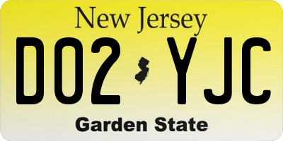 NJ license plate D02YJC