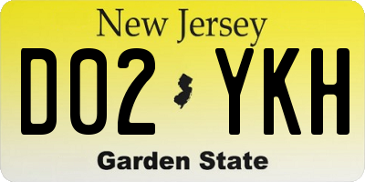 NJ license plate D02YKH