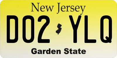 NJ license plate D02YLQ