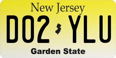 NJ license plate D02YLU