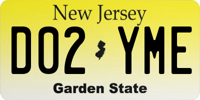 NJ license plate D02YME