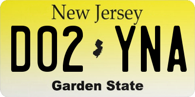 NJ license plate D02YNA