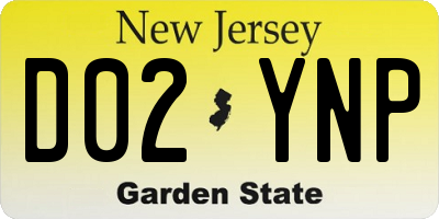 NJ license plate D02YNP