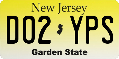 NJ license plate D02YPS