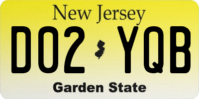 NJ license plate D02YQB