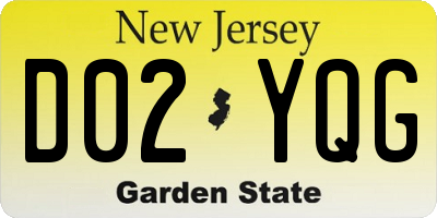 NJ license plate D02YQG