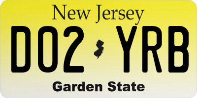NJ license plate D02YRB