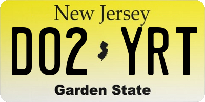 NJ license plate D02YRT