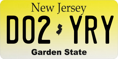 NJ license plate D02YRY
