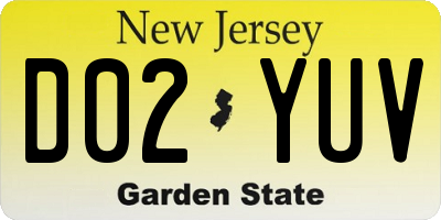 NJ license plate D02YUV