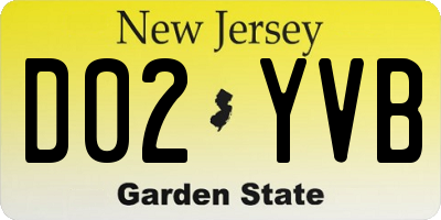 NJ license plate D02YVB