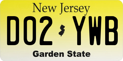 NJ license plate D02YWB
