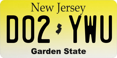 NJ license plate D02YWU