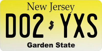 NJ license plate D02YXS