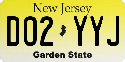 NJ license plate D02YYJ