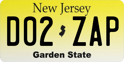 NJ license plate D02ZAP