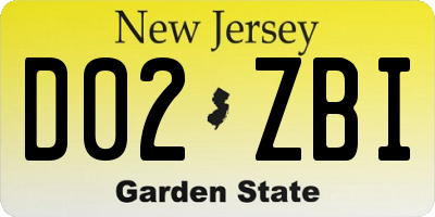 NJ license plate D02ZBI