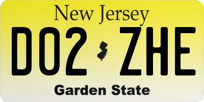 NJ license plate D02ZHE