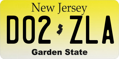 NJ license plate D02ZLA