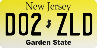 NJ license plate D02ZLD