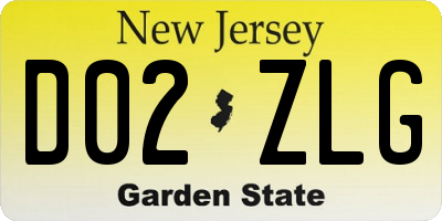 NJ license plate D02ZLG