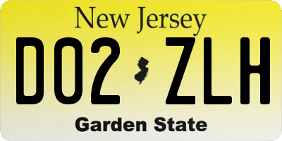 NJ license plate D02ZLH