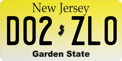 NJ license plate D02ZLO