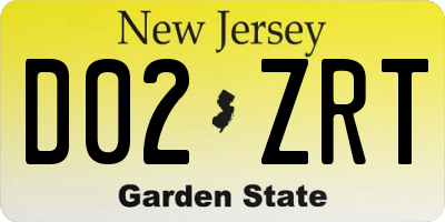 NJ license plate D02ZRT