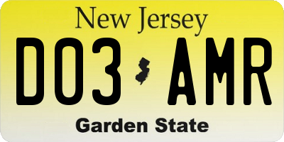 NJ license plate D03AMR
