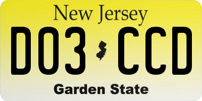 NJ license plate D03CCD