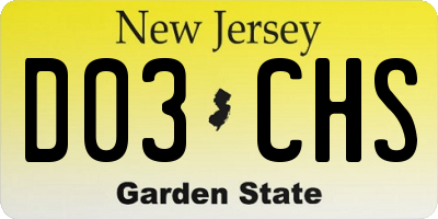 NJ license plate D03CHS