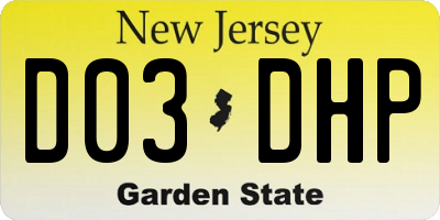 NJ license plate D03DHP