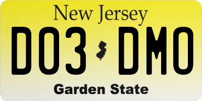 NJ license plate D03DMO