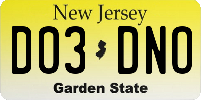 NJ license plate D03DNO