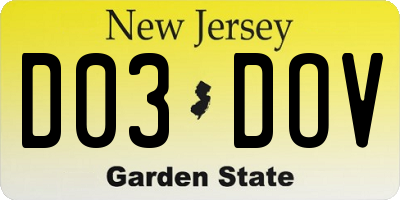 NJ license plate D03DOV