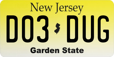 NJ license plate D03DUG