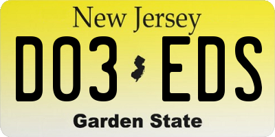 NJ license plate D03EDS