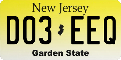 NJ license plate D03EEQ