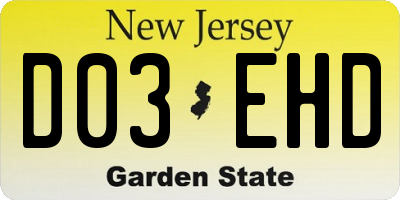 NJ license plate D03EHD
