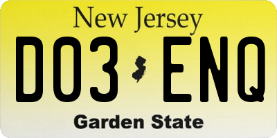 NJ license plate D03ENQ