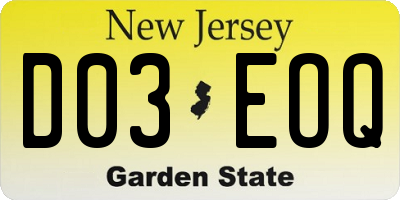 NJ license plate D03EOQ