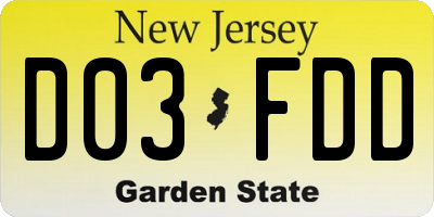 NJ license plate D03FDD