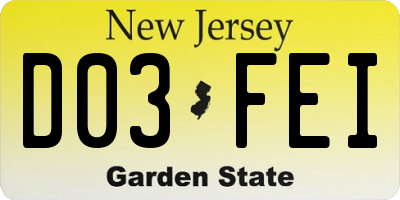 NJ license plate D03FEI