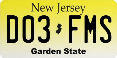 NJ license plate D03FMS