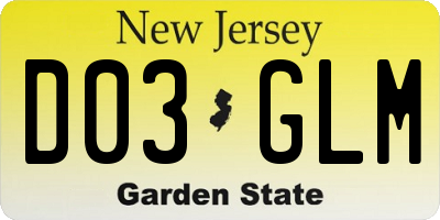 NJ license plate D03GLM