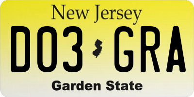 NJ license plate D03GRA