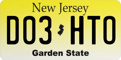 NJ license plate D03HTO