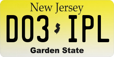 NJ license plate D03IPL
