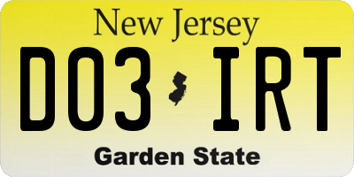 NJ license plate D03IRT